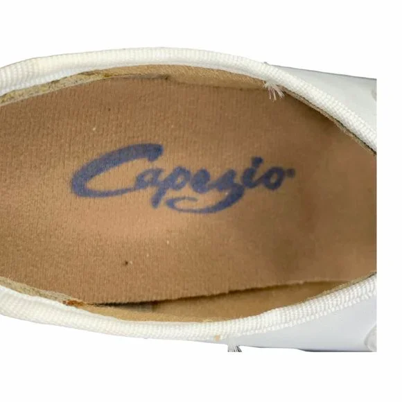Capezio Jr. Tyette 625T Toddler White Tap 7.5 Wide Shoes Tie Bow Dance New - Picture 7 of 8
